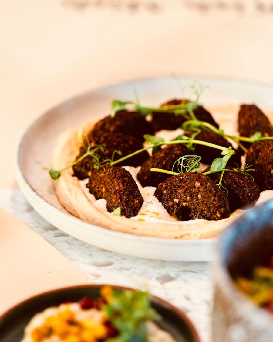 Falafel on hummus