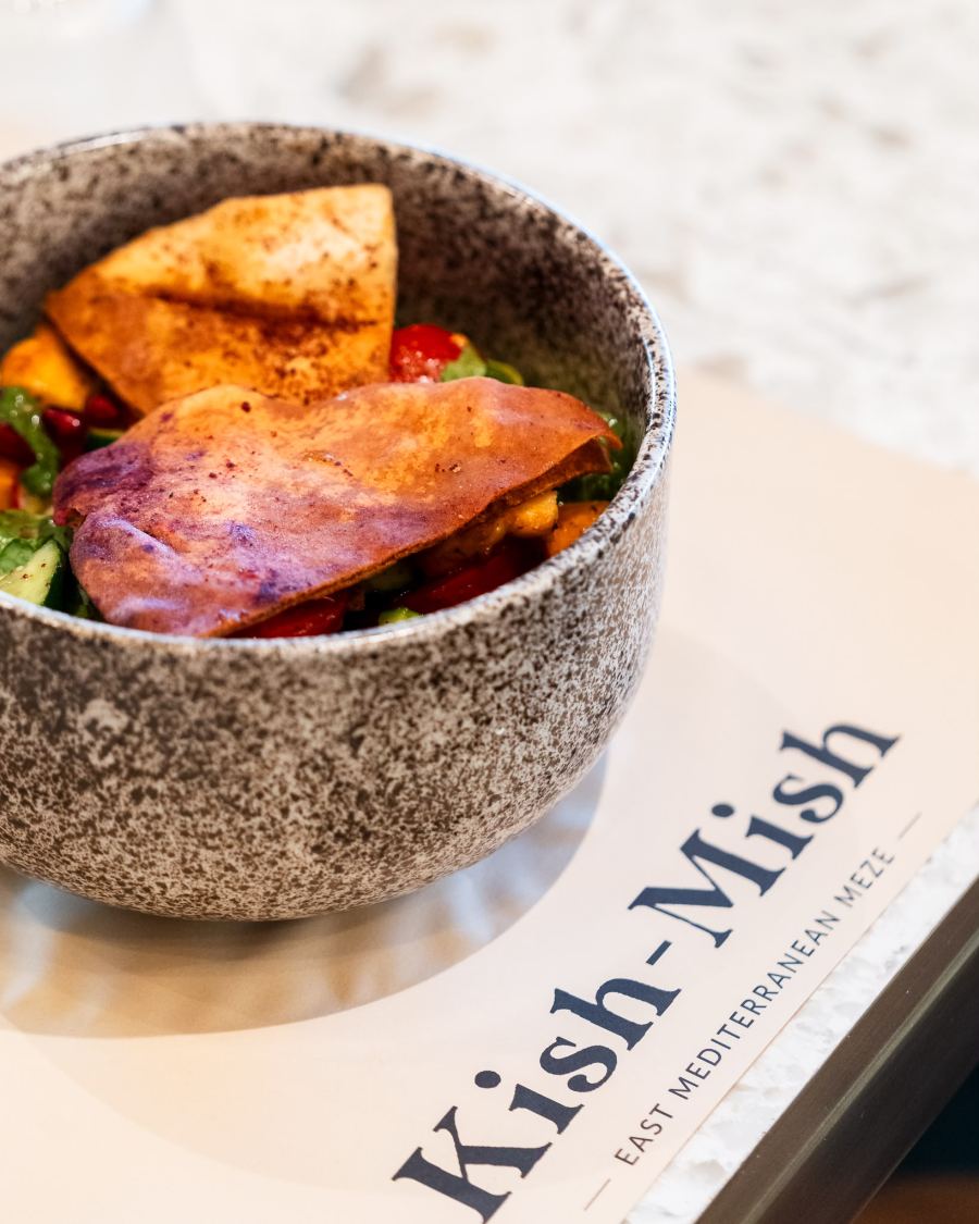 Fattoush salad with crispy pita